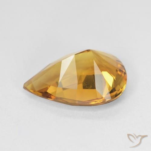 Citrino Marrone dorato naturale da 4.25 ct, Forma a pera, VVS
