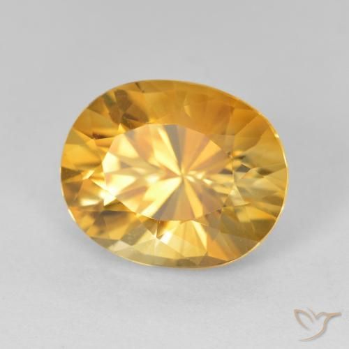 Citrino Medium Dark-Golden naturale da 4.50 ct, Ovale, VVS