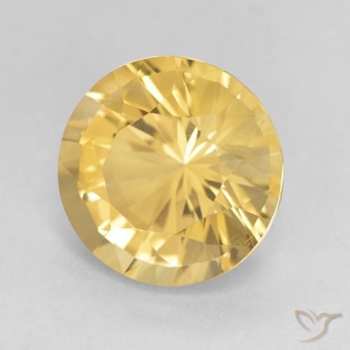 Citrino Oro medio naturale da 4.68 ct, Rotondo, VVS