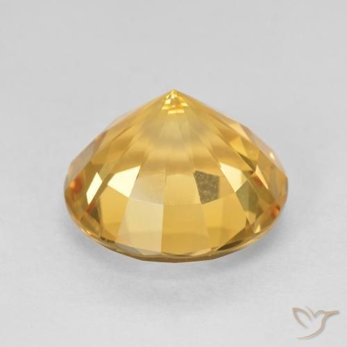 Citrino Oro medio naturale da 4.68 ct, Rotondo, VVS