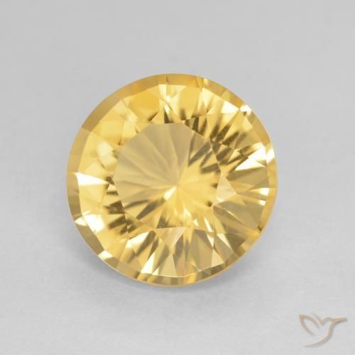 Citrino Oro medio naturale da 3.71 ct, Rotondo, VVS