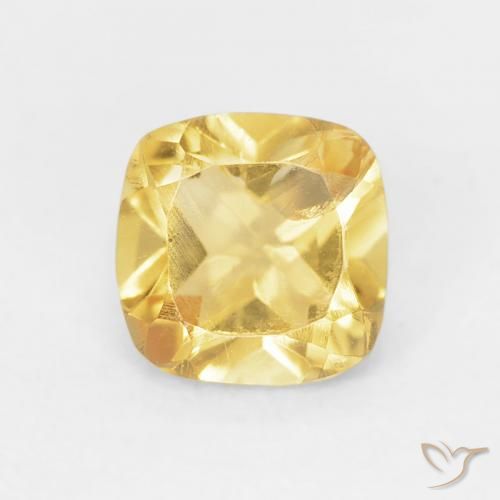 0.53ct Naturale Oro chiaro Citrino, Cuscino, VS