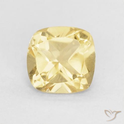 0.52ct Naturale Giallo chiaro Citrino, Cuscino, VVS-VS