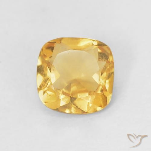 Citrino Arancio chiaro-Oro naturale da 0.44 ct, Taglio a cuscino, VVS
