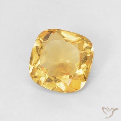 Citrino Arancio chiaro-Oro naturale da 0.44 ct, Taglio a cuscino, VVS