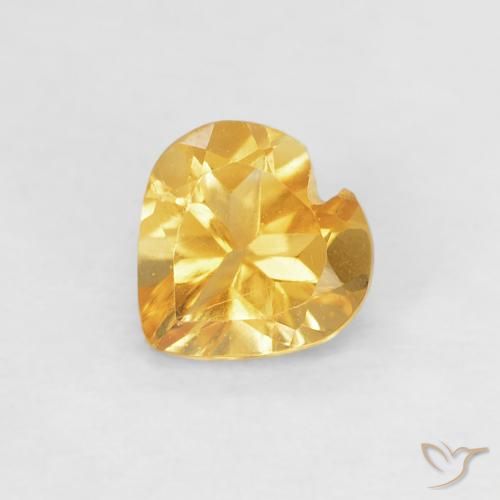 0.38ct Naturale Arancio chiaro-Oro Citrino, Cuore, VVS