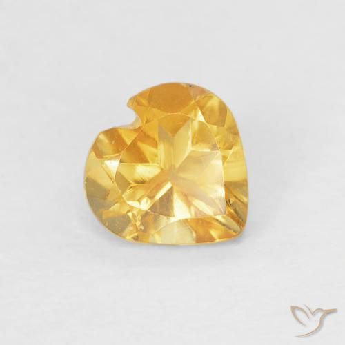 Citrino Arancio chiaro-Oro naturale da 0.38 ct, Cuore, VVS