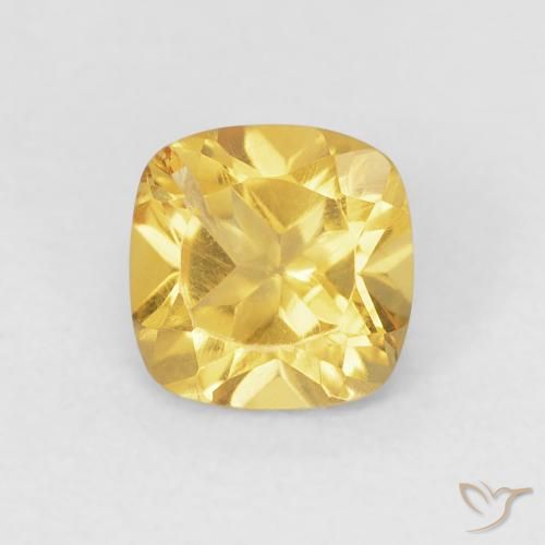 0.54ct Naturale Dorato medio Citrino, Cuscino, VS