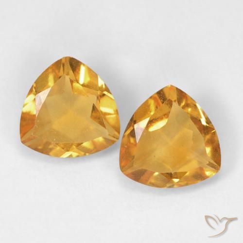 1.27ctw Naturale Medium Light-Golden Citrino, Taglio trillion, VVS-VS