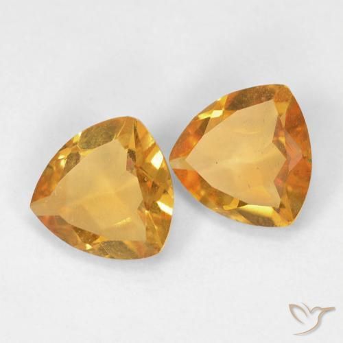 Gemme di Citrino Medium Light-Golden naturale da 1.27 ct, Taglio trillion, VVS-VS