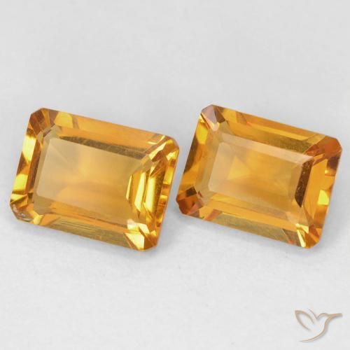 Gemme di Citrino Arancio intenso-OroG naturale da 2.91 ct, Ottagonale / Taglio smeraldo, VVS-VS