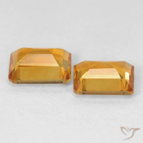 Gemme di Citrino Arancio intenso-OroG naturale da 2.91 ct, Ottagonale / Taglio smeraldo, VVS-VS