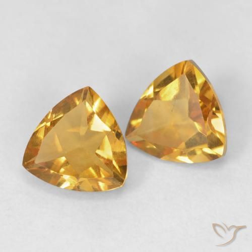 Gemme di Citrino Dorato scuro naturale da 1.33 ct, Taglio trillion, VS