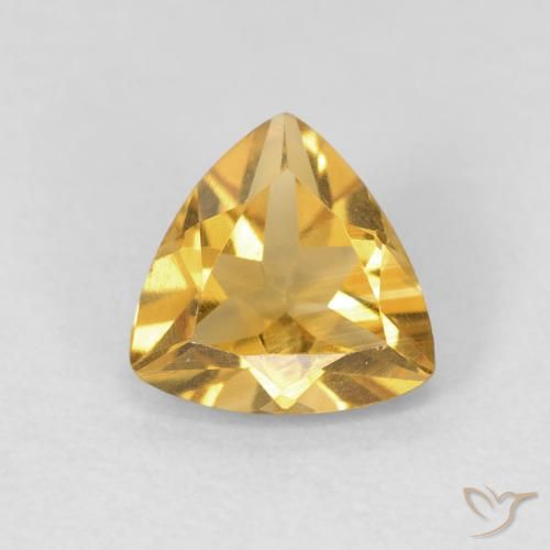 Citrino Oro profondo naturale da 0.93 ct, Taglio trillion, VVS-VS