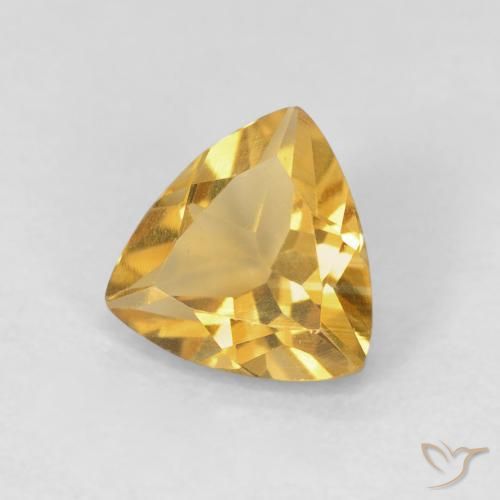 Citrino Oro profondo naturale da 0.93 ct, Taglio trillion, VVS-VS
