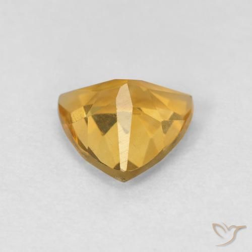 Citrino Oro profondo naturale da 0.93 ct, Taglio trillion, VVS-VS