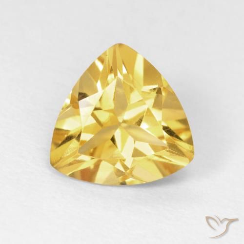 1.45ct Naturale Oro brillante Citrino, Taglio trillion, VVS-VS