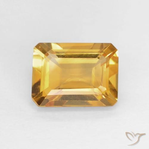 1.49ct Naturale Medium Light Orange-Gold Citrino, Taglio smeraldo, VVS