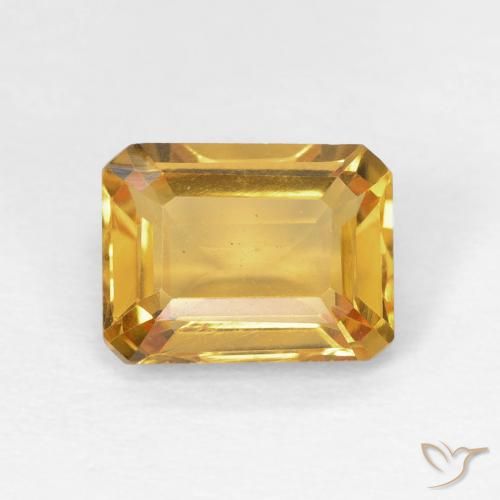 1.53ct Naturale Arancio dorato Citrino, Taglio smeraldo, VS