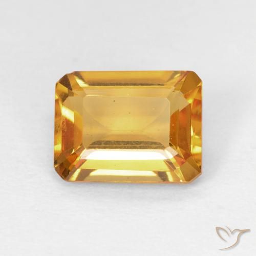 1.40ct Naturale Arancio intenso-OroG Citrino, Taglio smeraldo, VS