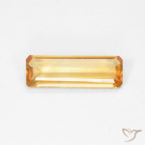 1.01ct Naturale Arancio Medio Citrino, Taglio smeraldo, VVS-VS