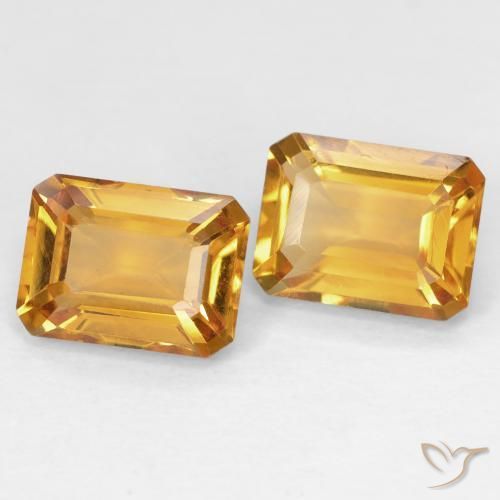 Gemme di Citrino Arancio-Oro naturale da 3.03 ct, Ottagonale / Taglio smeraldo, VVS