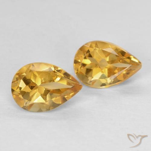 Gemme di Citrino Dorato naturale da 1.30 ct, Forma a pera, VVS