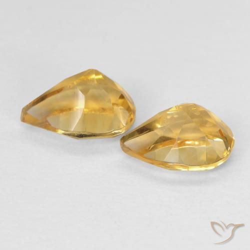 Gemme di Citrino Dorato naturale da 1.30 ct, Forma a pera, VVS