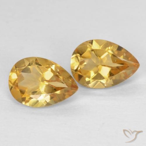 Gemme di Citrino Dorato naturale da 1.35 ct, Forma a pera, VVS-VS