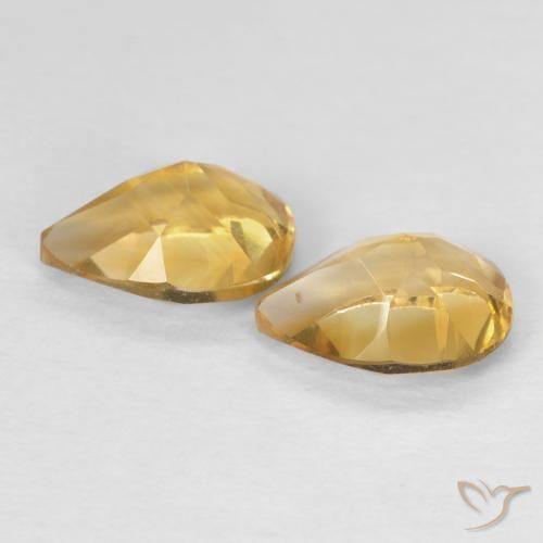 Gemme di Citrino Dorato naturale da 1.35 ct, Forma a pera, VVS-VS