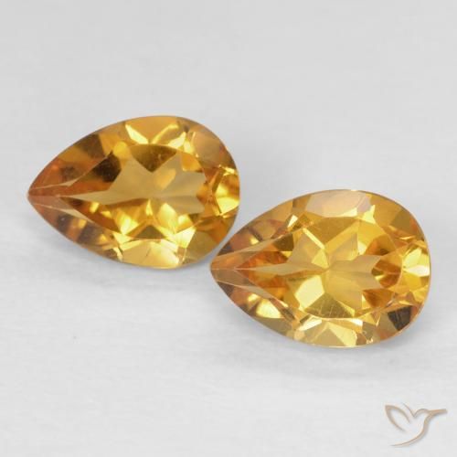 1.46ctw Naturale Arancio-Oro Citrino, Forma a pera, VVS-VS