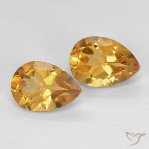 Gemme di Citrino Arancio-Oro naturale da 1.46 ct, Forma a pera, VVS-VS