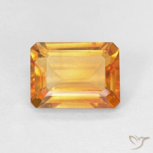 1.50ct Naturale Arancio Scuro-Oro Citrino, Taglio smeraldo, VVS-VS