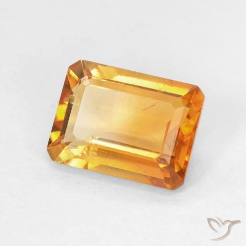 Citrino Arancio Scuro-Oro naturale da 1.50 ct, Ottagonale / Taglio smeraldo, VVS-VS