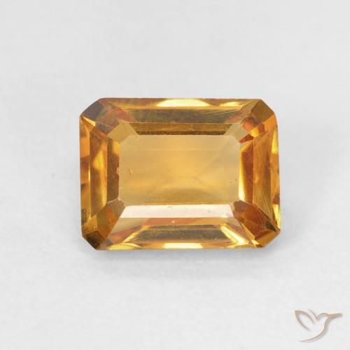 1.49ct Naturale Arancio intenso-OroG Citrino, Taglio smeraldo, VVS-VS