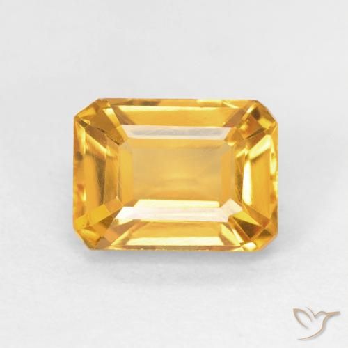 1.74ct Naturale Arancio dorato Citrino, Taglio smeraldo, VVS-VS