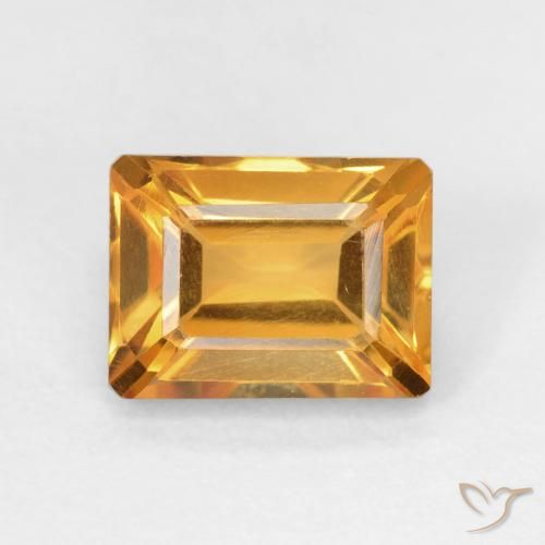 1.84ct Naturale Arancio intenso-OroG Citrino, Taglio smeraldo, VVS-VS