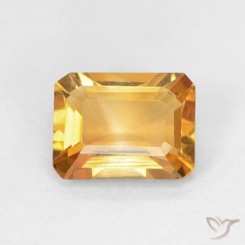 1.40ct Naturale Arancio Scuro-Oro Citrino, Taglio smeraldo, VVS