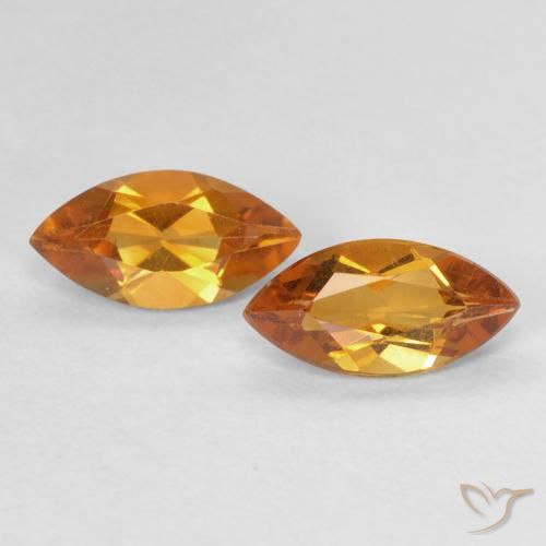 1.00ctw Naturale Marrone arancio Citrino, Taglio marquise, VVS-VS