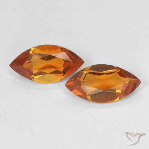 0.98ctw Naturale Marrone arancio Citrino, Taglio marquise, VVS
