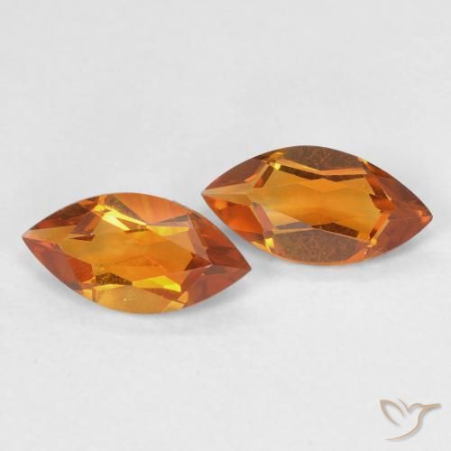 Gemme di Citrino Marrone arancio naturale da 0.98 ct, Taglio marquise, VVS