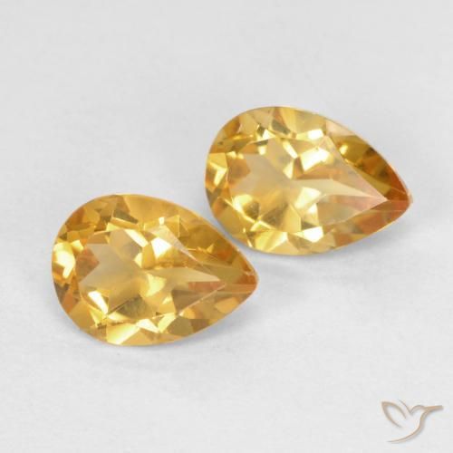 Gemme di Citrino Arancio-Oro naturale da 1.25 ct, Forma a pera, VVS