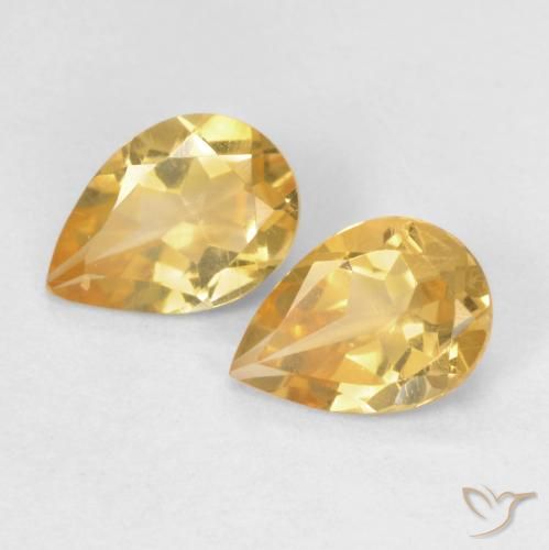 1.12ctw Naturale Arancio chiaro-Oro Citrino, Forma a pera, VVS