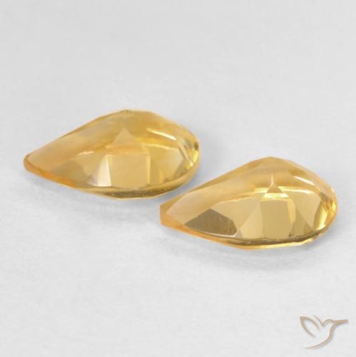 Gemme di Citrino Arancio chiaro-Oro naturale da 1.12 ct, Forma a pera, VVS