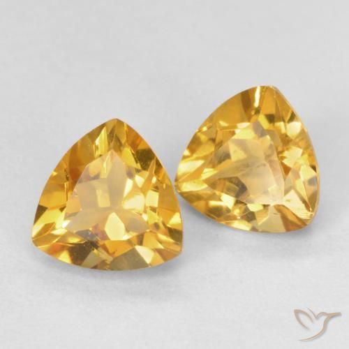 Gemme di Citrino Arancio-Oro naturale da 1.48 ct, Taglio trillion, VVS
