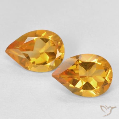 1.21ctw Naturale Arancio Medio Citrino, Forma a pera, VVS