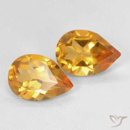 Gemme di Citrino Arancio Medio naturale da 1.21 ct, Forma a pera, VVS