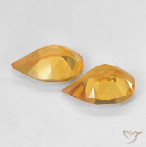 Gemme di Citrino Arancio Medio naturale da 1.21 ct, Forma a pera, VVS