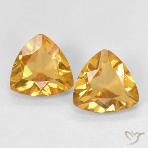 1.25ctw Naturale Arancio-Oro Citrino, Taglio trillion, VVS