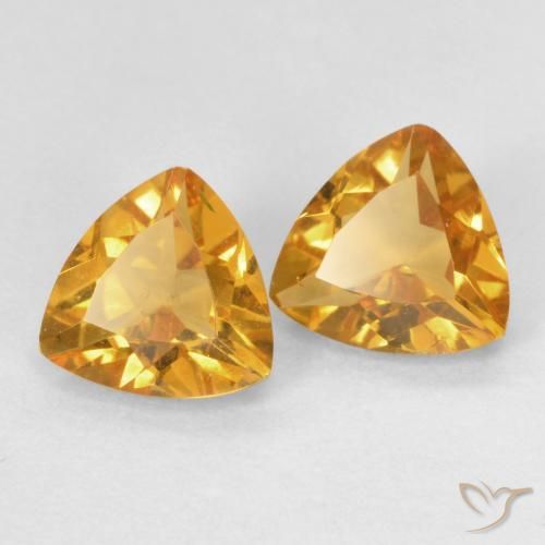Gemme di Citrino Arancio-Oro naturale da 1.25 ct, Taglio trillion, VVS